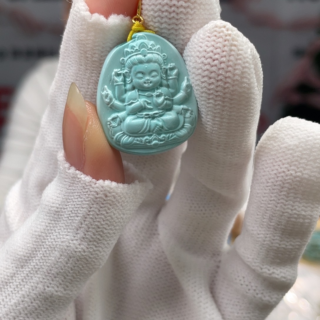 绿松石未镶嵌挂件