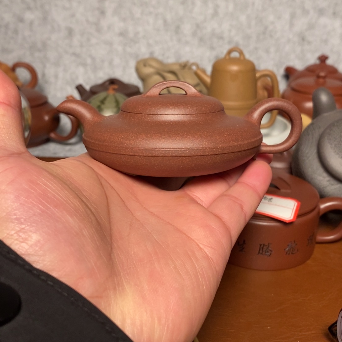 紫砂茶壶三*原矿紫泥精工半手线圆125cc