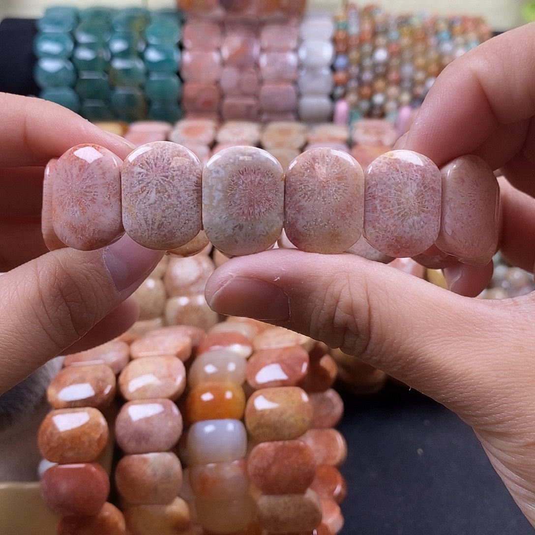 硅化珊瑚（珊瑚玉）未镶嵌手牌  上新 11号