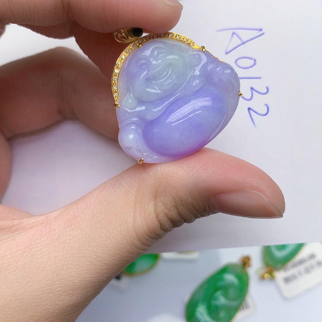 翡翠颈饰18K金镶嵌8888888