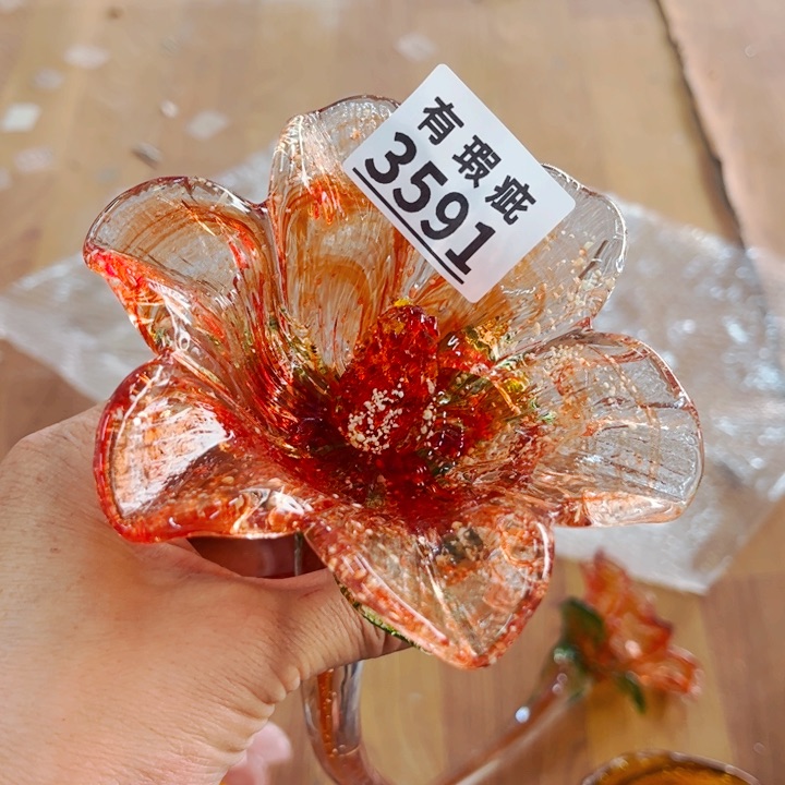 琉璃3591夜光瑕 家悦花瓶摆件