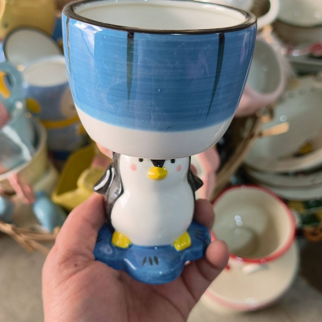 申***三瓷瑕疵陶瓷介意不拍企鹅杯