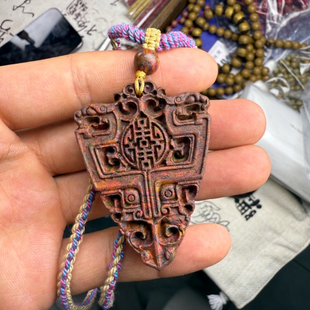 手工天然合香敦煌·暮紫烟纱饕餮牌一块