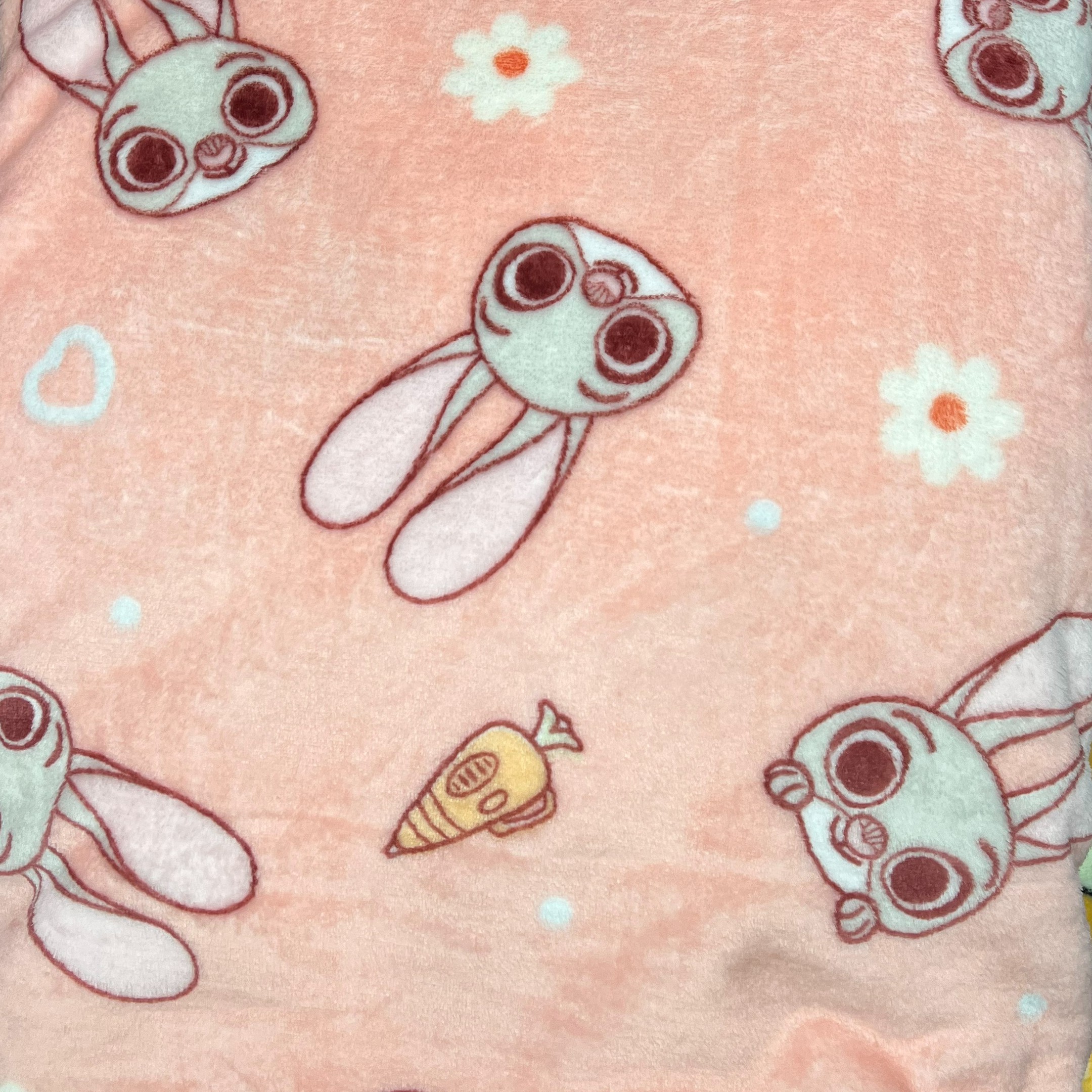 粉色兔子【170*200】卡通纯色牛奶绒双面毛毯午休空调保暖床单铺盖