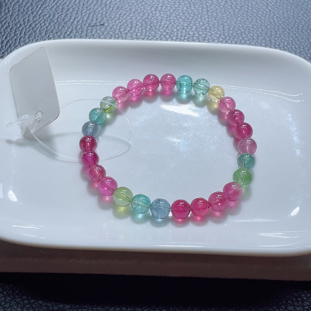 碧玺手链未镶嵌6.8mm左右