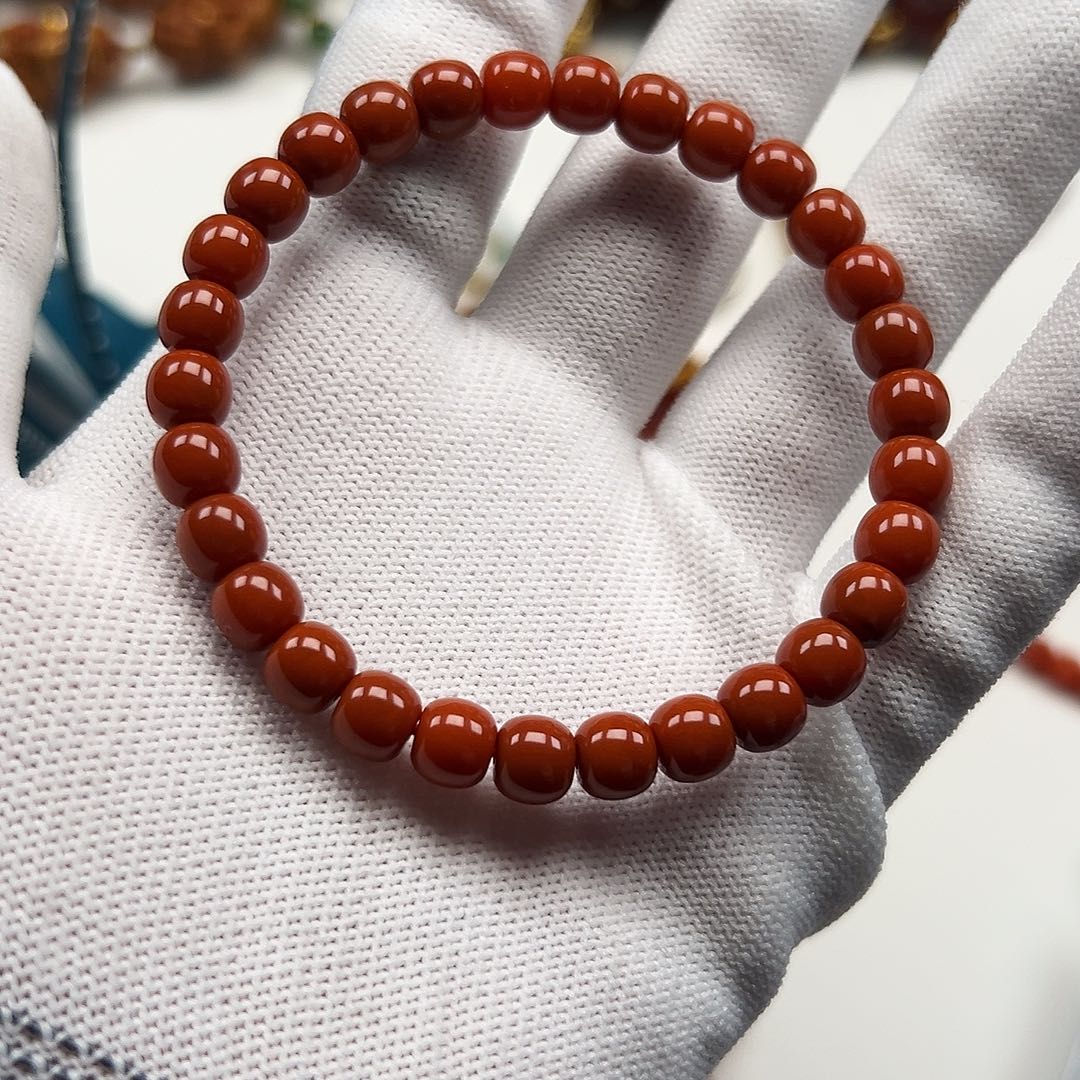 南红玛瑙合金手链老型南红单圈7mm