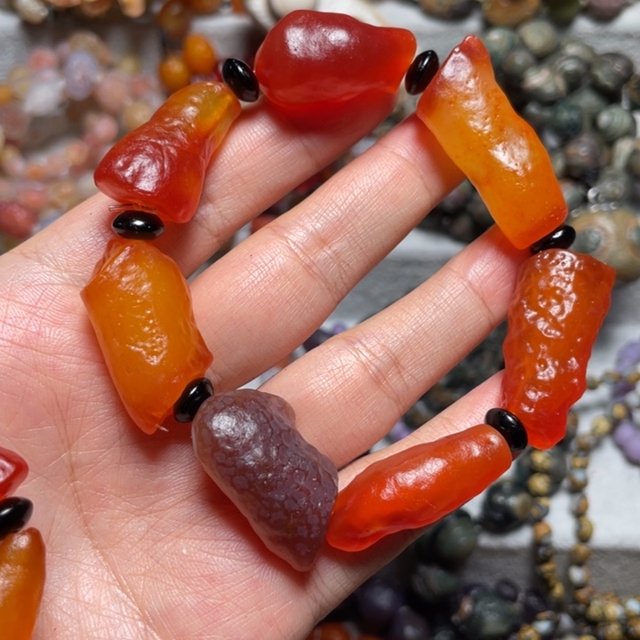 【***案玛瑙/玉髓合金手链