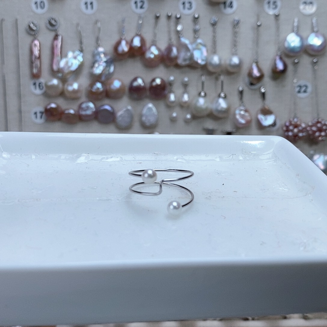 淡水珍珠戒指银S925镶嵌