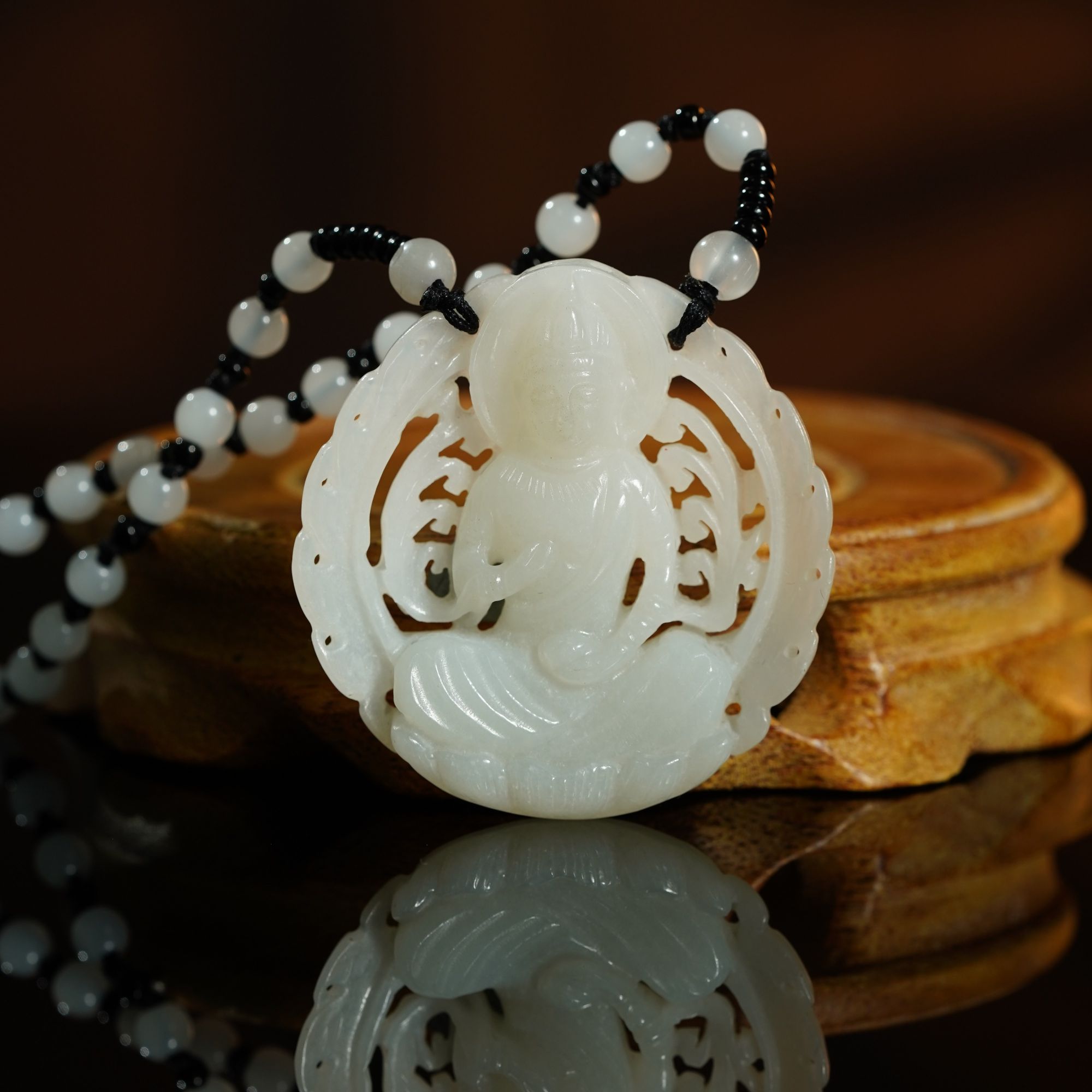 和田玉新疆白玉观音牌27.41g L251206094 