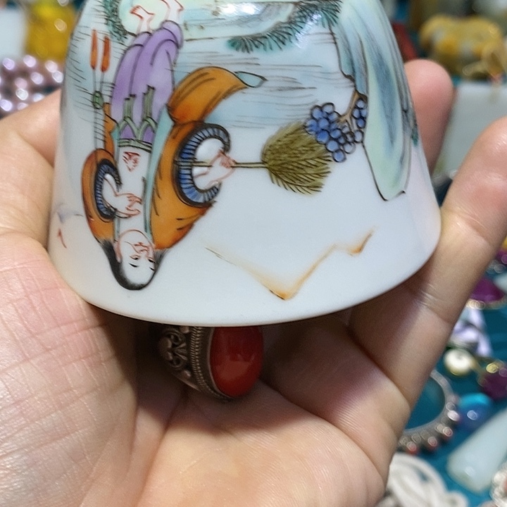 魏*发青花手绘小主人杯子