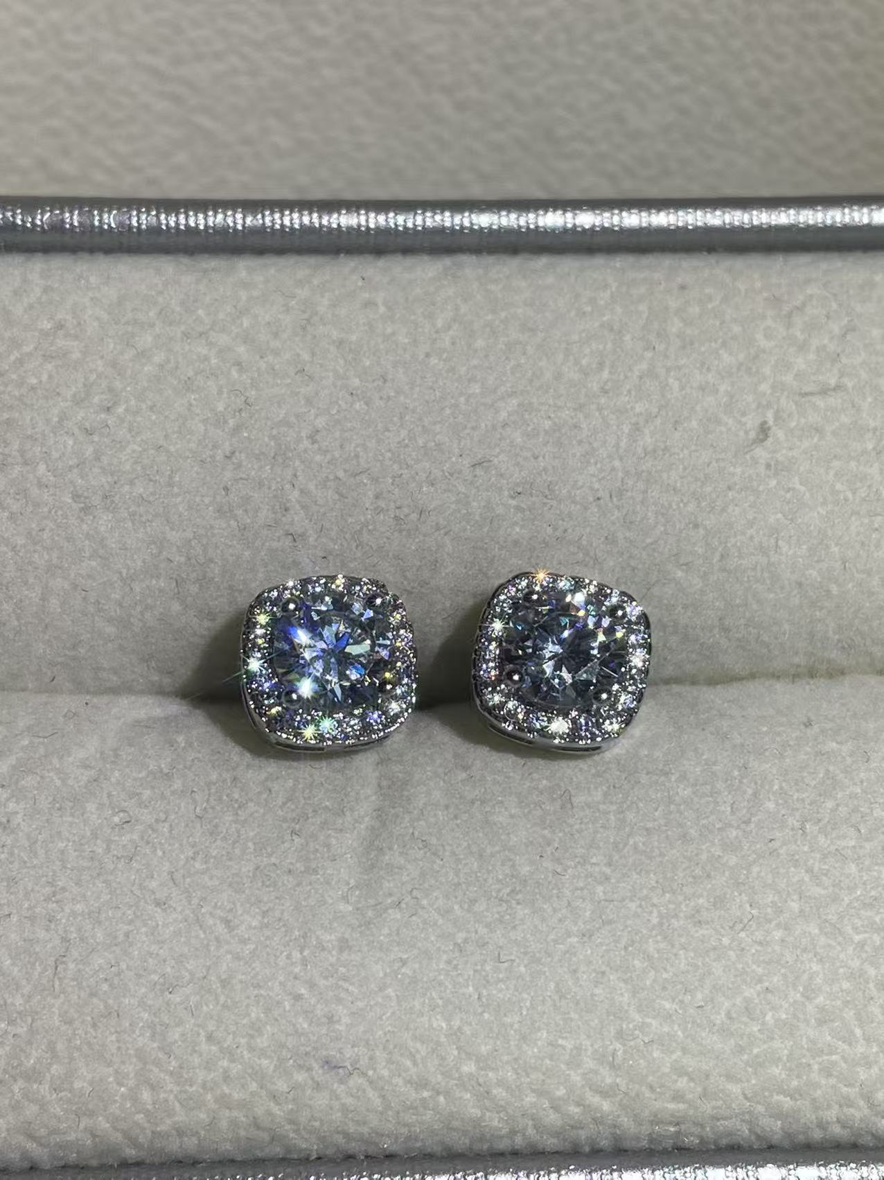 非金属珐琅耳饰 耳饰 耳饰 【米米甄选 绚丽多彩】白色耳钉W-2114