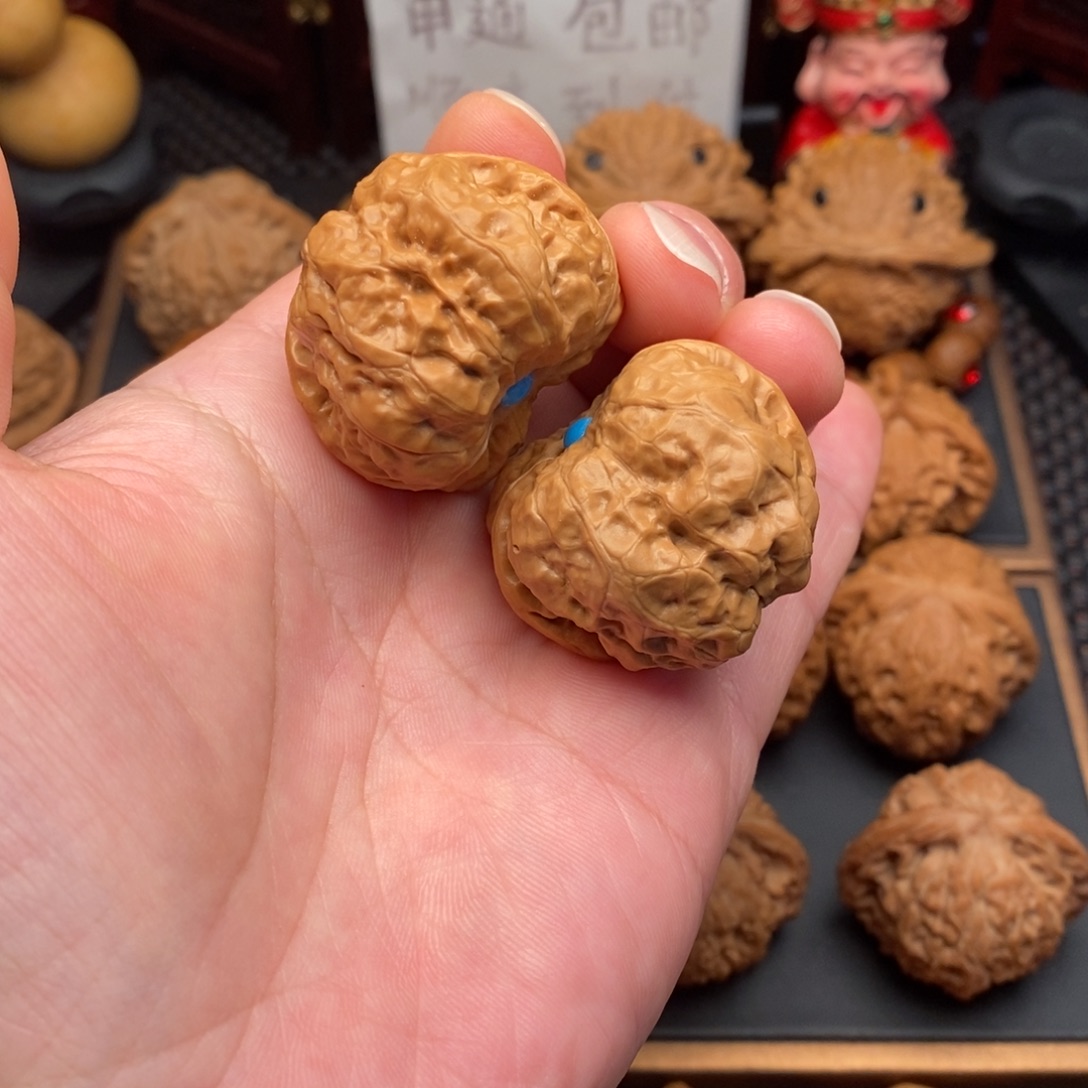 把件文玩核桃镶底蛤蟆36.5边38肚