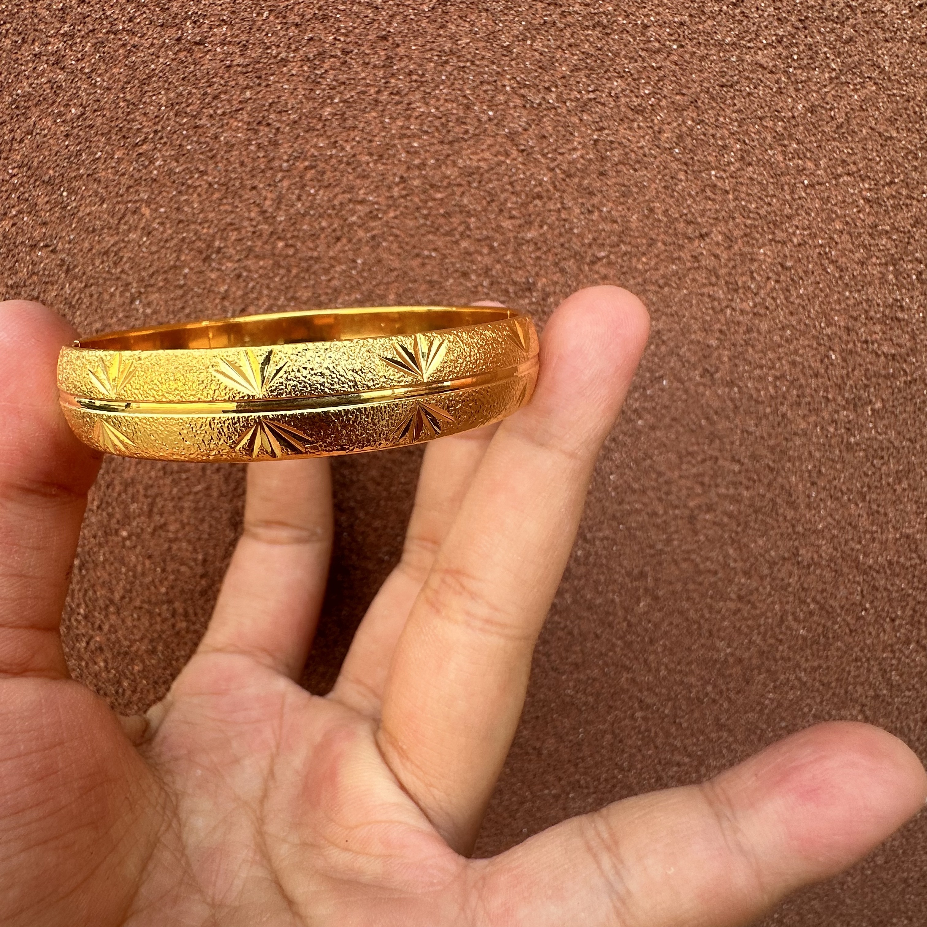 足银手镯 98-素花磨砂手镯