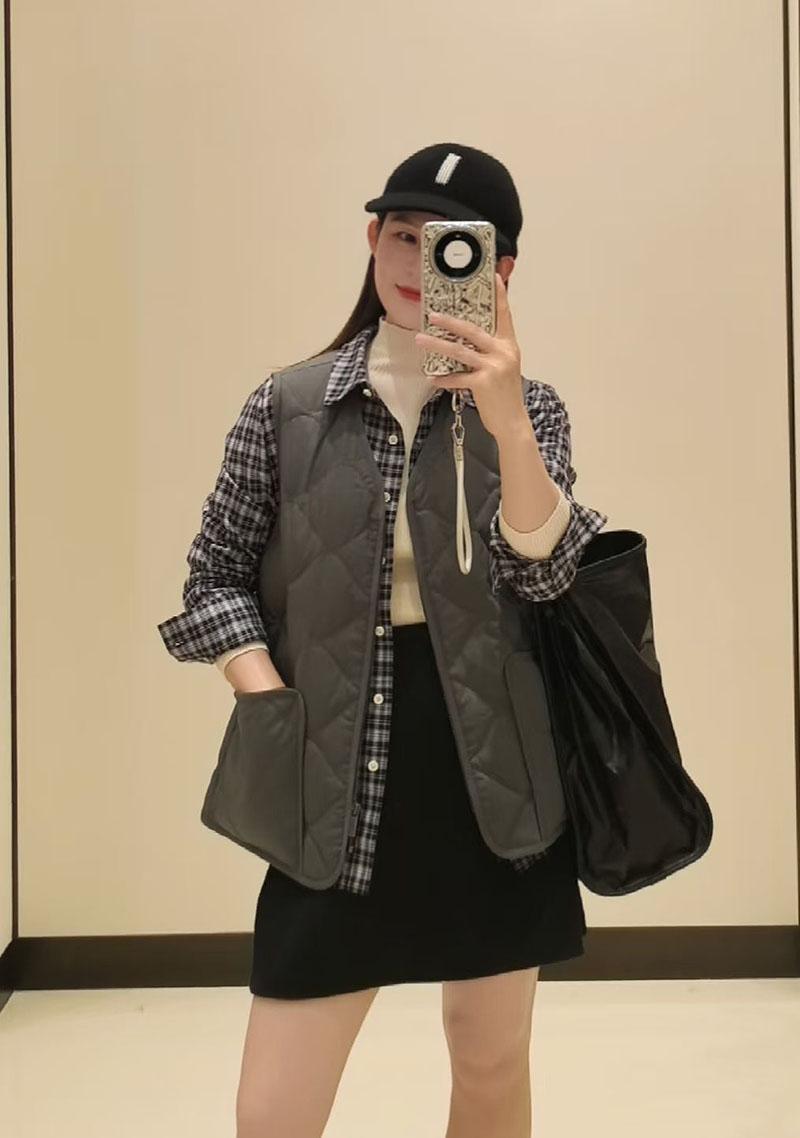 小禾同款女装2025秋季新款羊毛混纺平纹布羽绒服