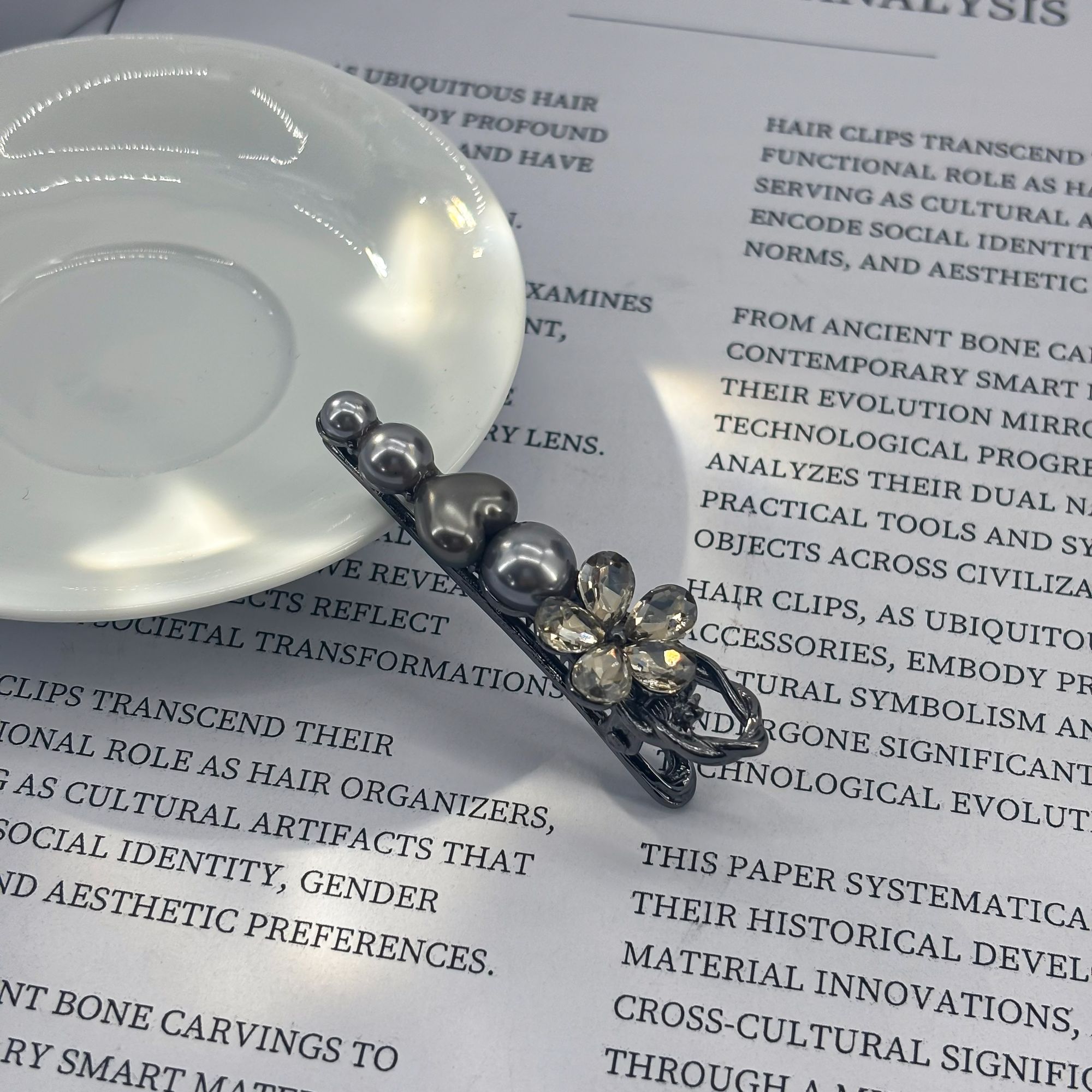 1007黑色花朵压夹4CM