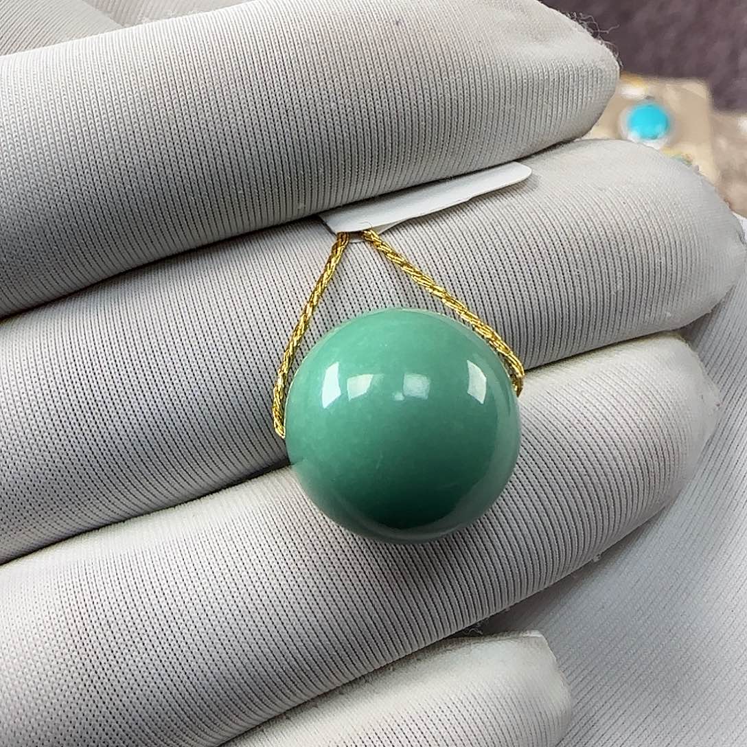 绿松石未镶嵌14mm➕单珠