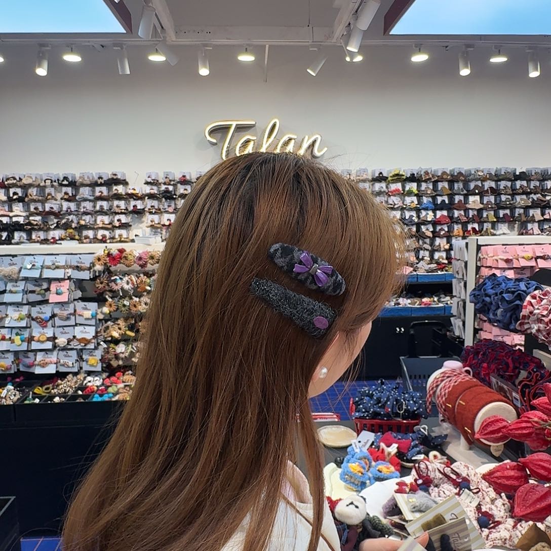 非金属紫色蝴蝶结拜拜夹