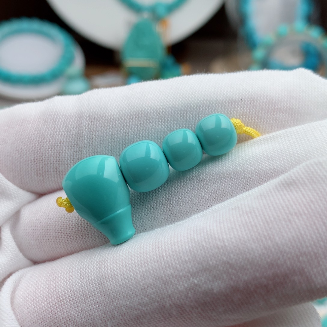 绿松石珠宝奇石未镶嵌9x8mm