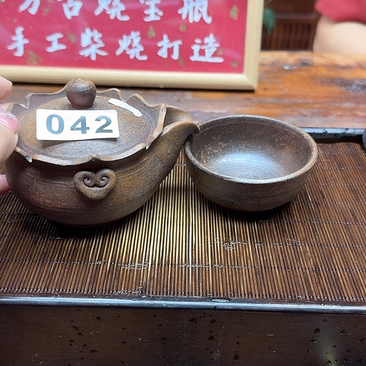 纯手工制作粗陶茶具