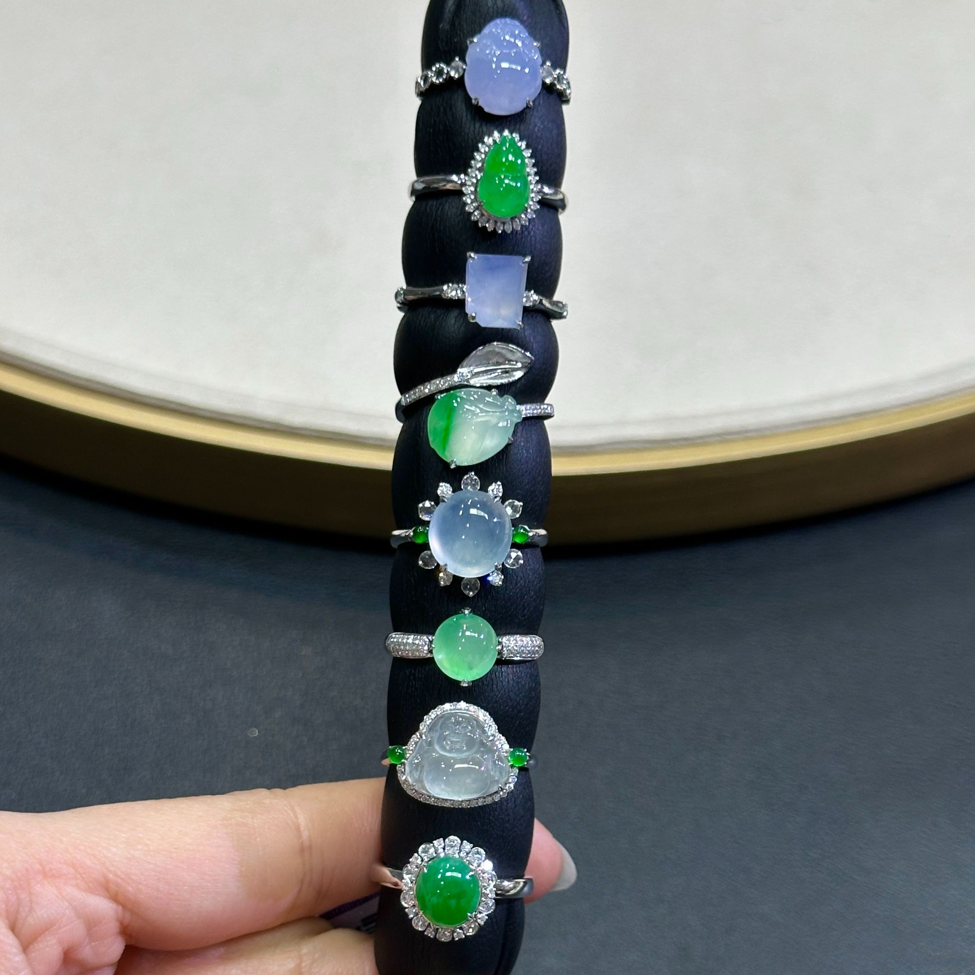 翡翠戒指1件-18K金-多样性发货只发一件-K14-JX|CXQ21