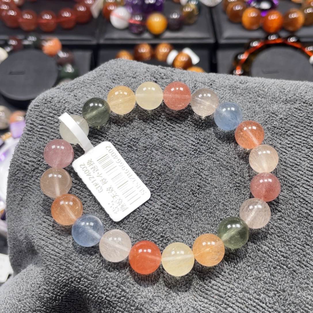 未镶嵌水晶手链彩兔毛9mm