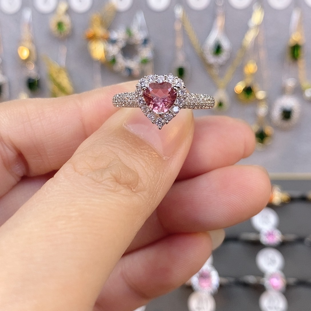 碧玺戒指银S925镶嵌心6