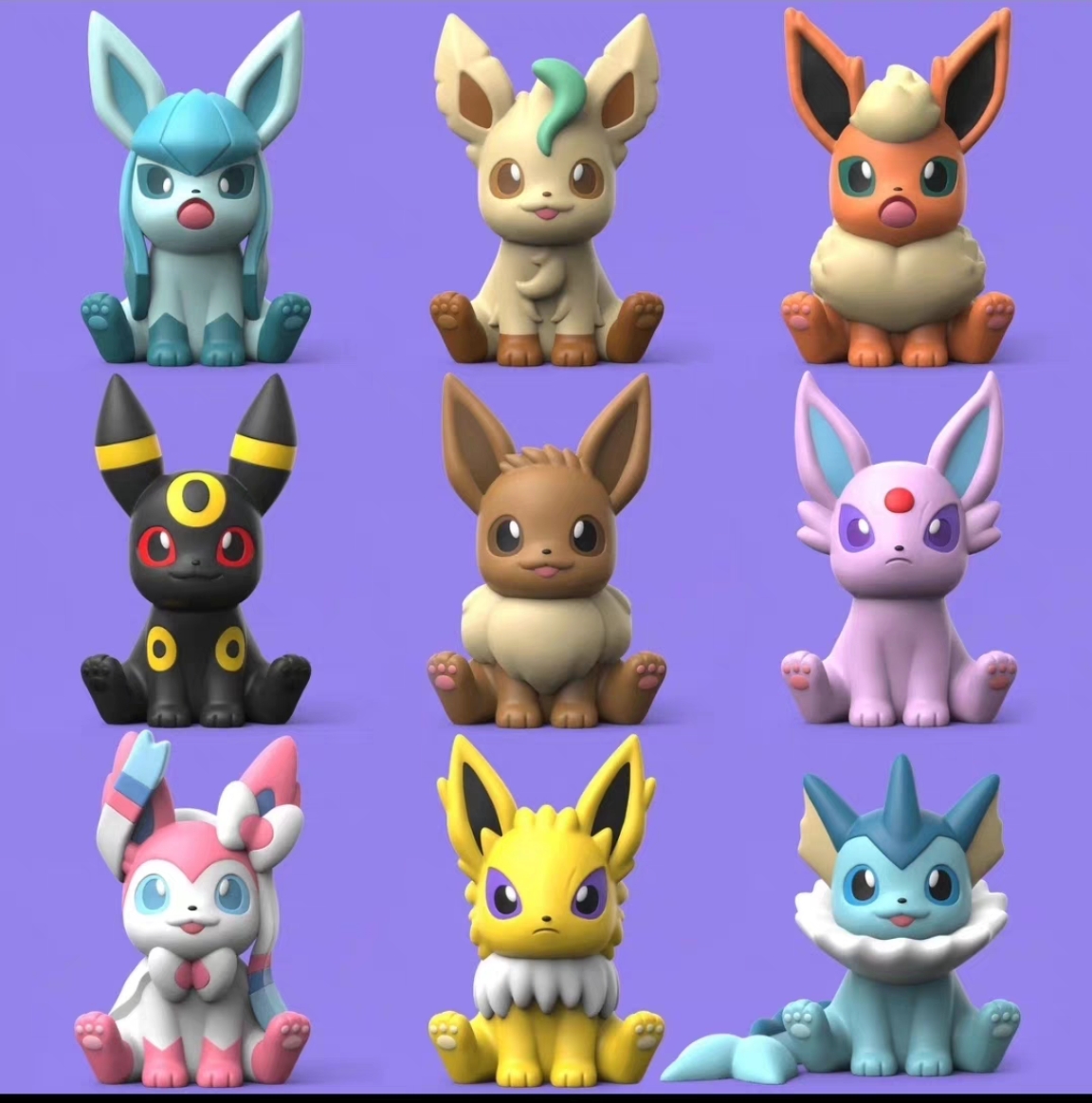 现货 伊布全家族 9体一组 翻模树脂 宝可梦手办