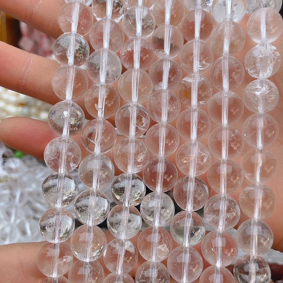 玛瑙/玉髓珠宝半成品未镶嵌白水晶一条卡12.5高透