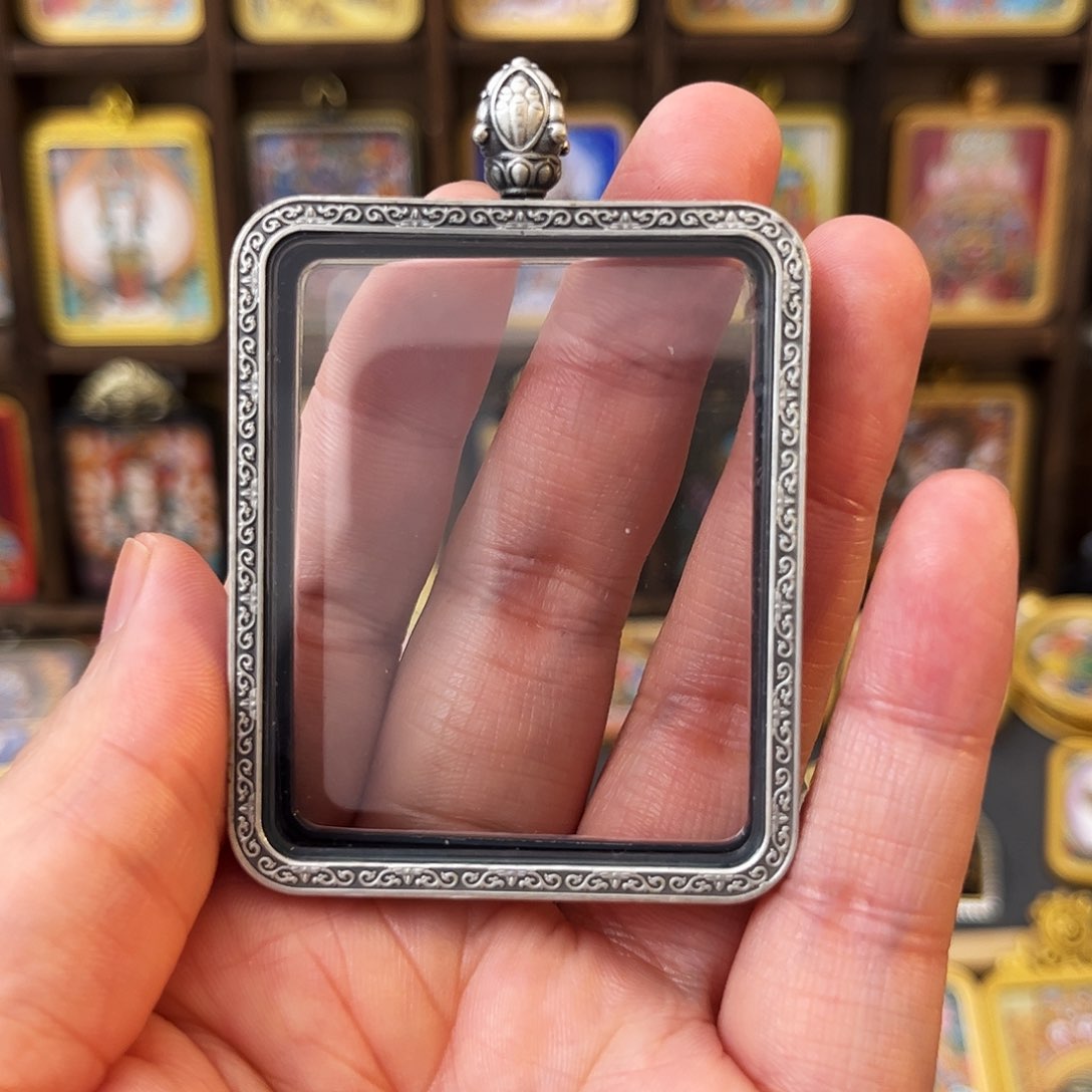 吊坠写*秋手工绘制微唐配银盒