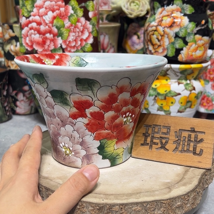 景德镇红陶精品手绘陶瓷