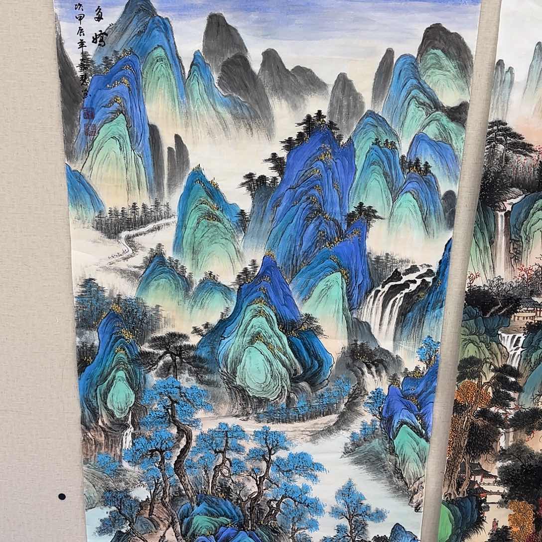 国画尺寸70X138手绘作品
