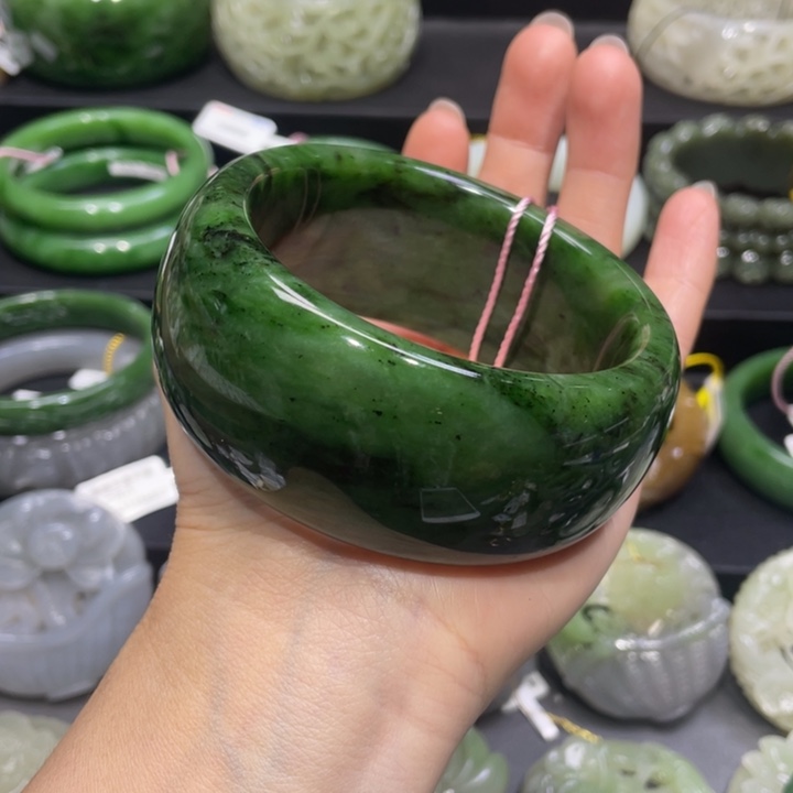 和田玉手镯61+圈口 编号99未镶嵌咪**奶