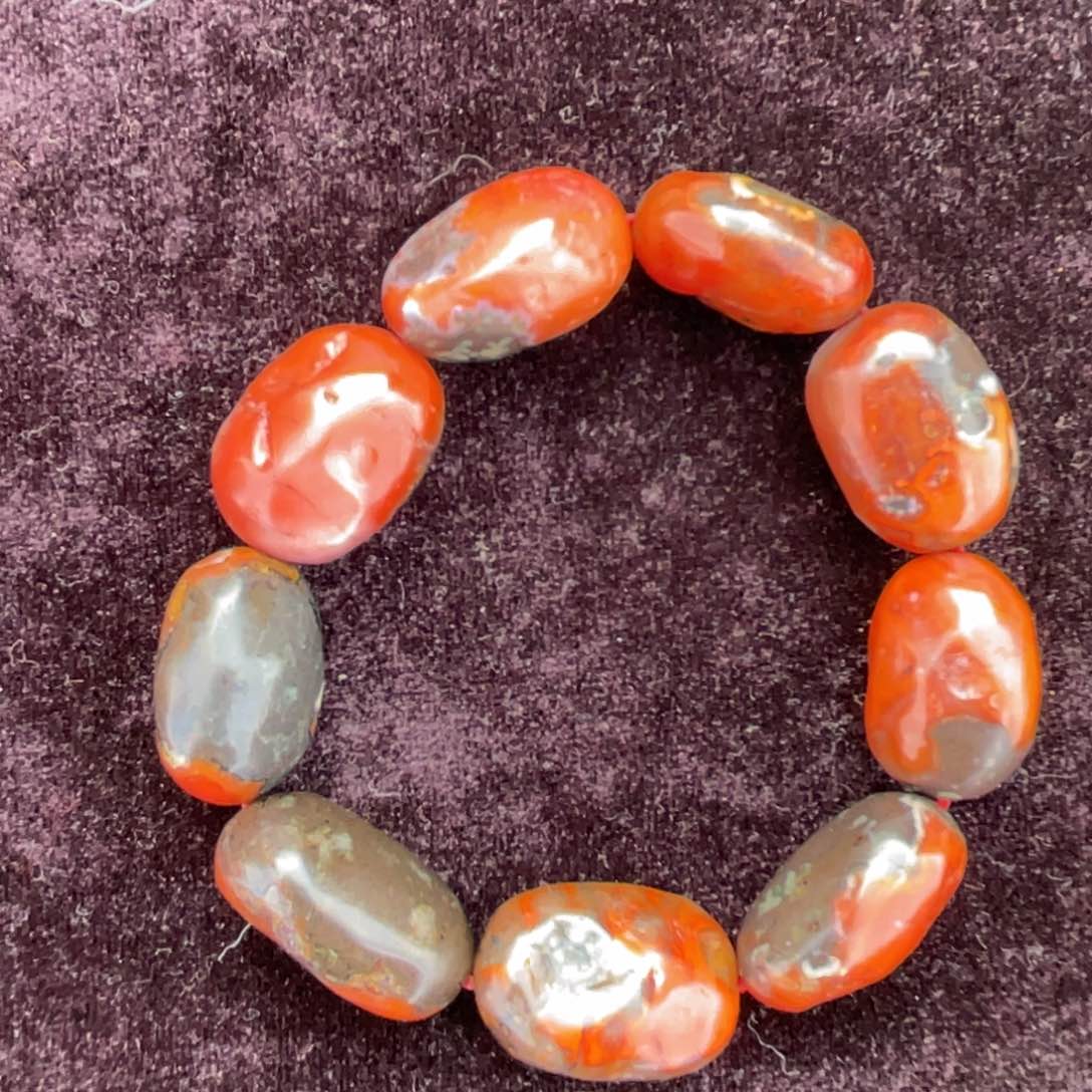 南红玛瑙天然原矿杨柳阿东寨老南红随形单圈未镶嵌