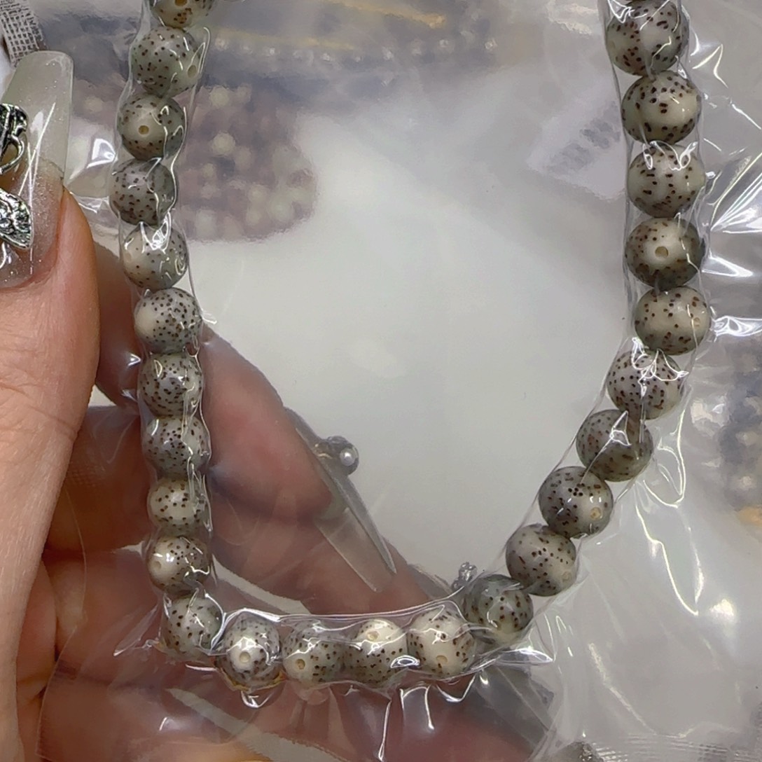 星月菩提手串95哈哈石玉星月菩提8圆手持