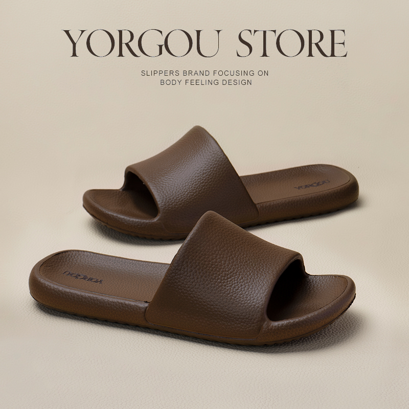 远港荔枝纹美拉德高级感凉拖鞋软底防臭防滑情侣夏室内家居办公室