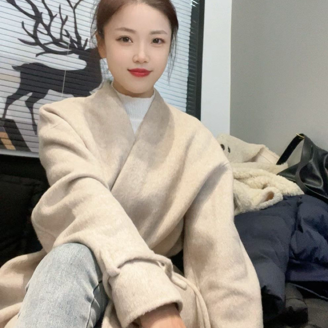 秋冬款新款双面尼大衣加厚外套冬季