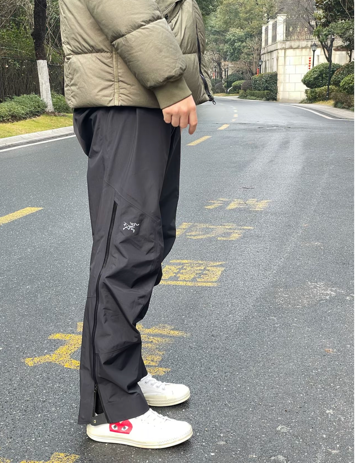 【茑家半拉链冲锋裤】光板防风防水男士薄款春秋半拉链硬壳登山裤