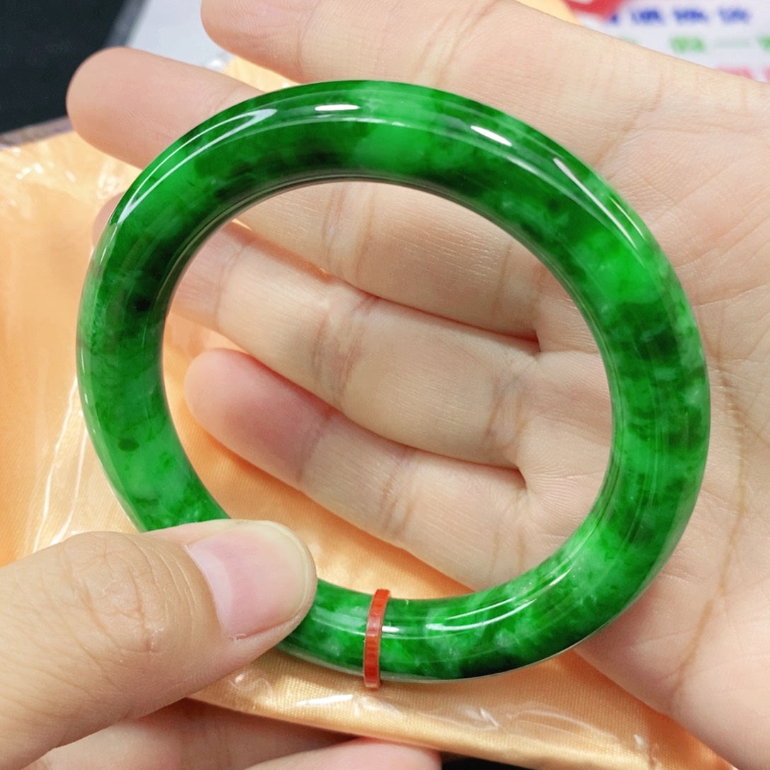 未镶嵌手镯翡翠55.3圈口圆条高货毕业强推闭眼冲