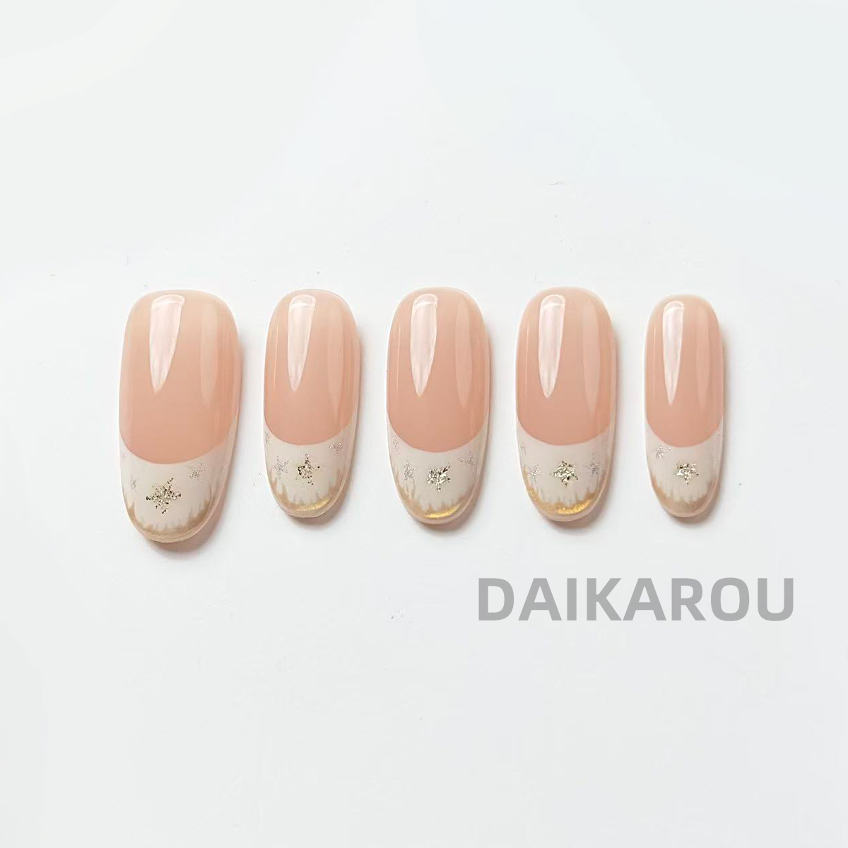 吻边金 温涵 预售 新甲型 此度 短椭圆 长椭圆手工穿戴甲10片