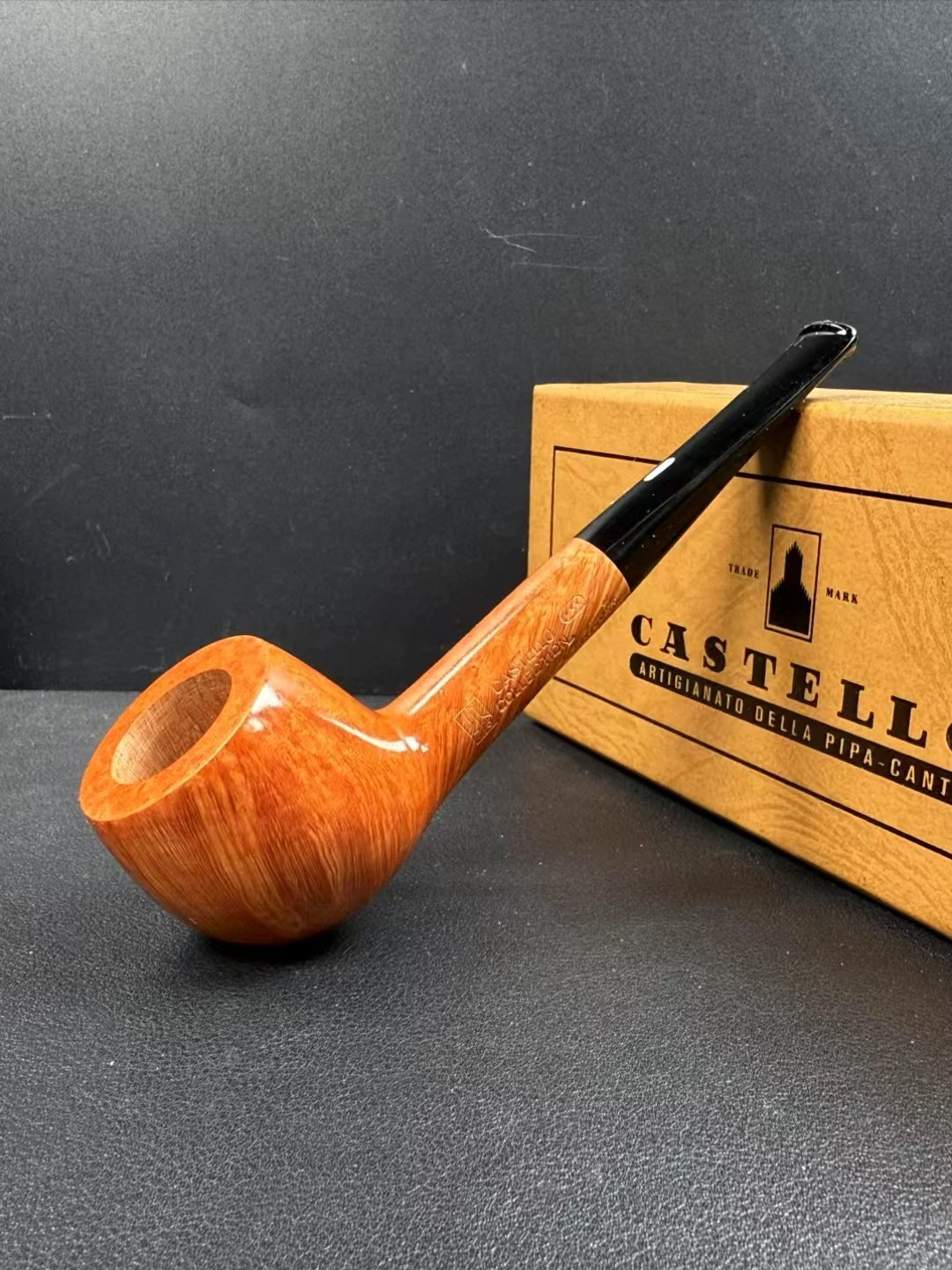 意大利卡斯特罗收藏签名kkk石楠木手工烟斗 内径19.6 斗深30.5