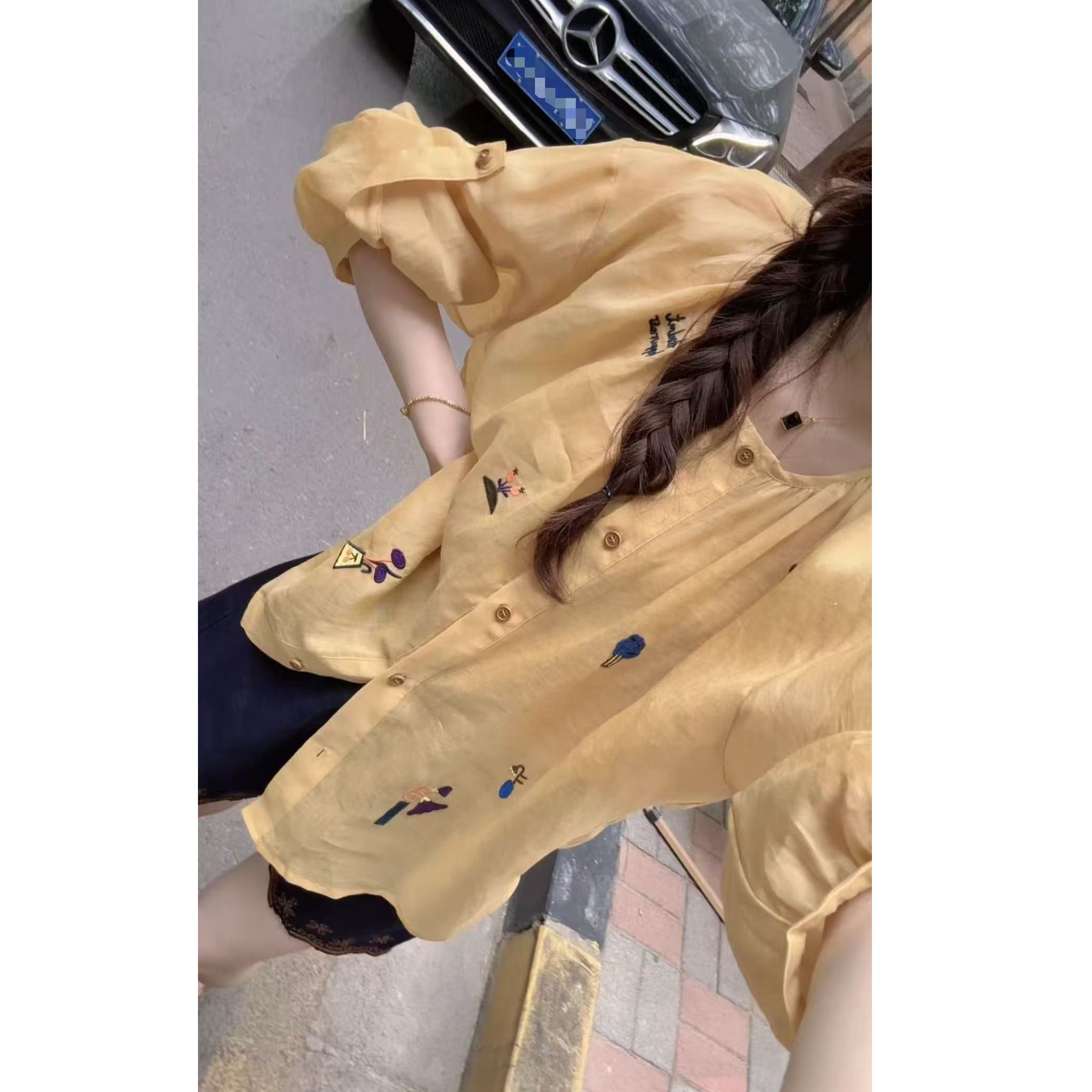 『刺绣休闲D』ZZ舒适简约潮流洋气衬衫3233