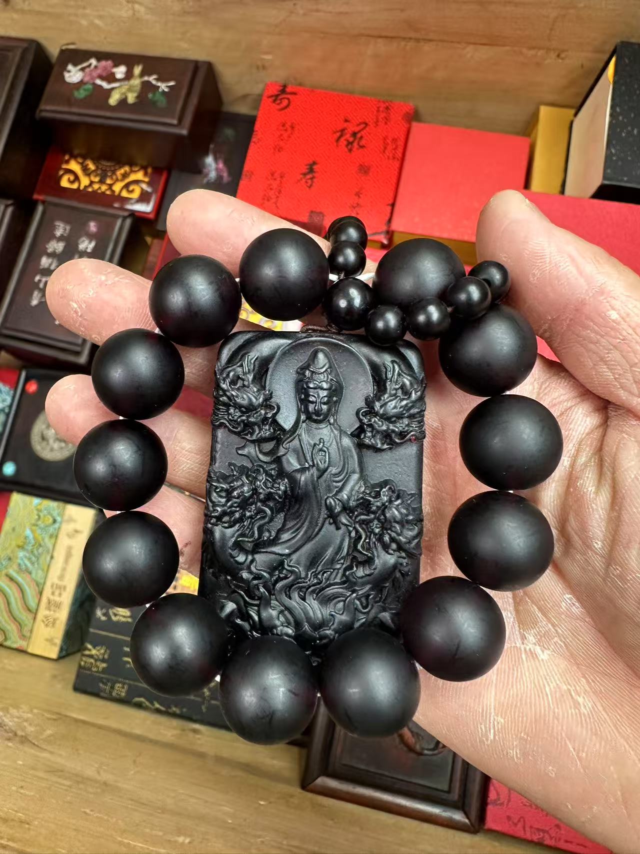 【闪购商品】翳珀九龙观音+手串