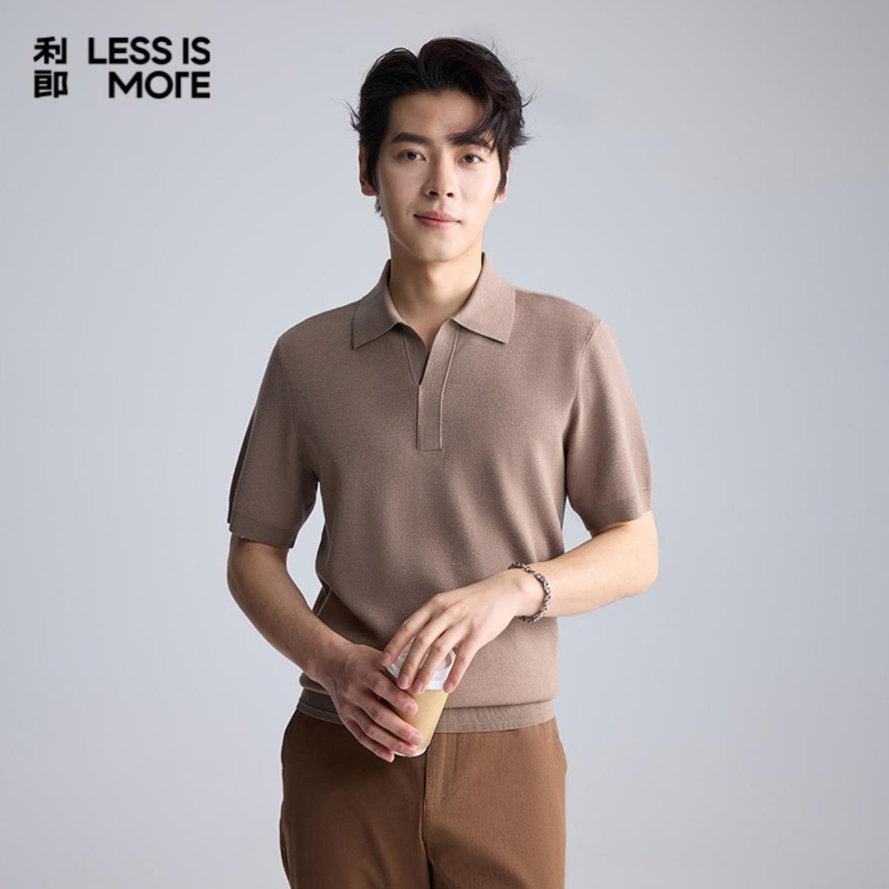 【翻领短袖羊毛衫针织半袖】利郎男士通勤商旅休闲百搭短袖羊毛衫