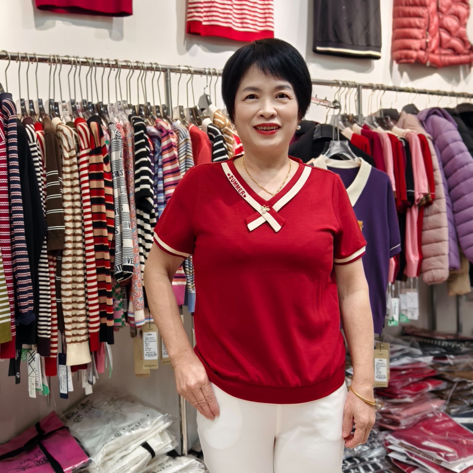 【休闲短袖上衣】25年新款夏季气质轻薄舒适透气中老年妈妈装88164