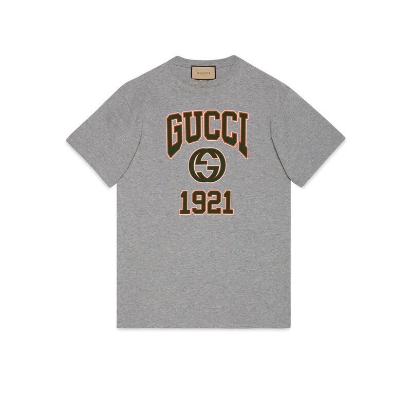 全新未使用 GUCCI/古驰 1921系类字母LOGO印花针织棉T恤