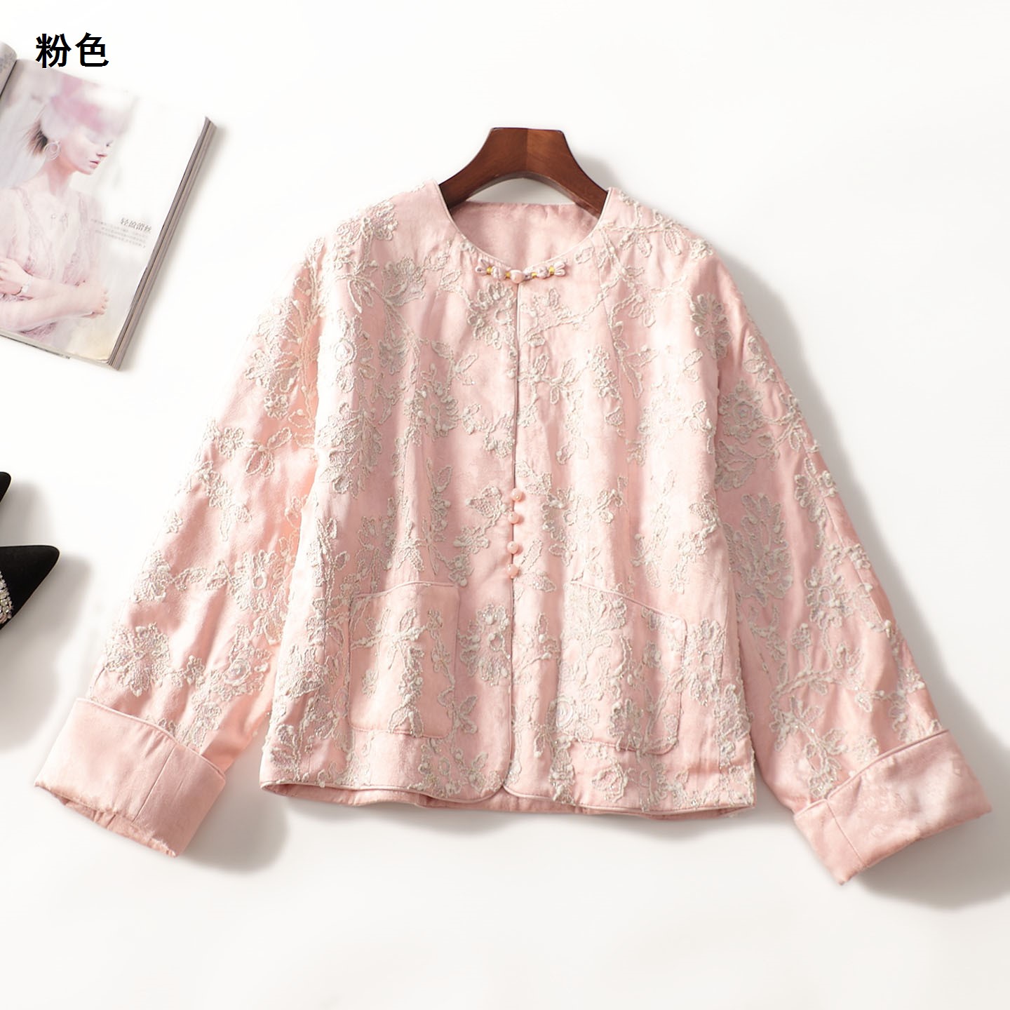 247386冬中长款长袖单排扣外套