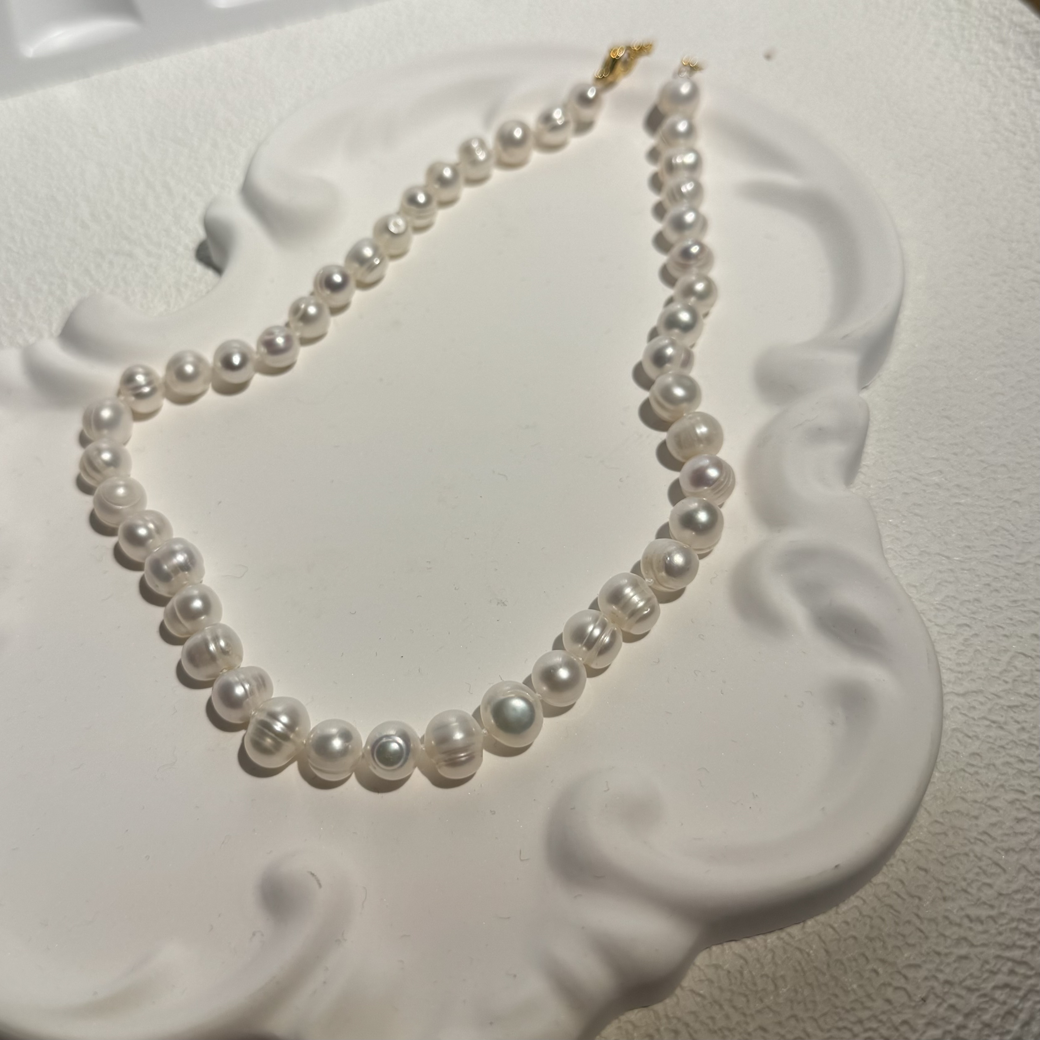 圆形淡水无核珍珠项链