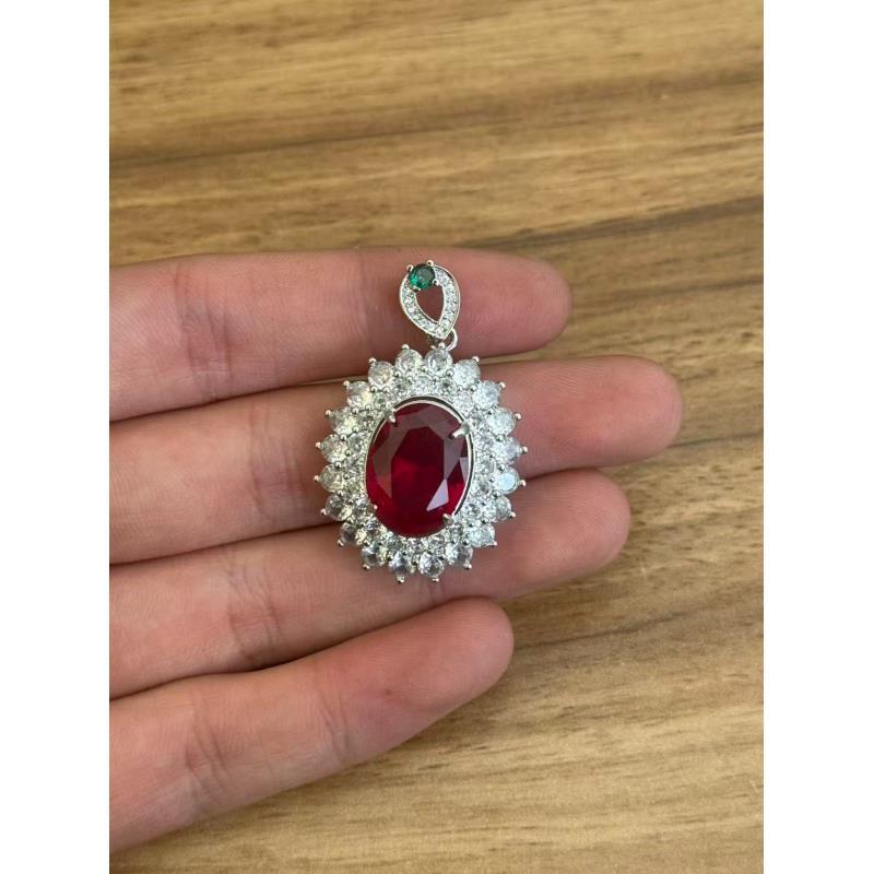 阿鲁沙-典藏轻奢培育红宝石-精工合金吊坠902