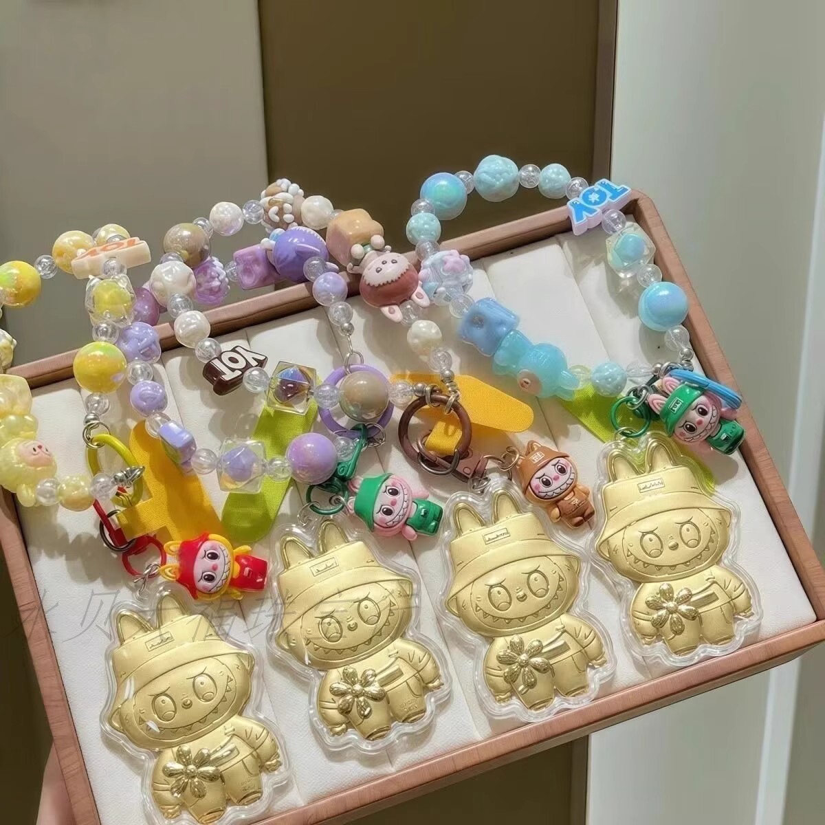 水贝999拉布布labubu手机链挂绳钥匙扣含金包挂件送女友闺蜜