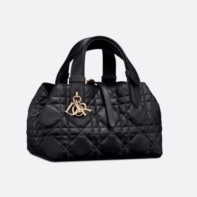 99新 DIOR/迪奥 黑金Toujours 土著小号手提包 